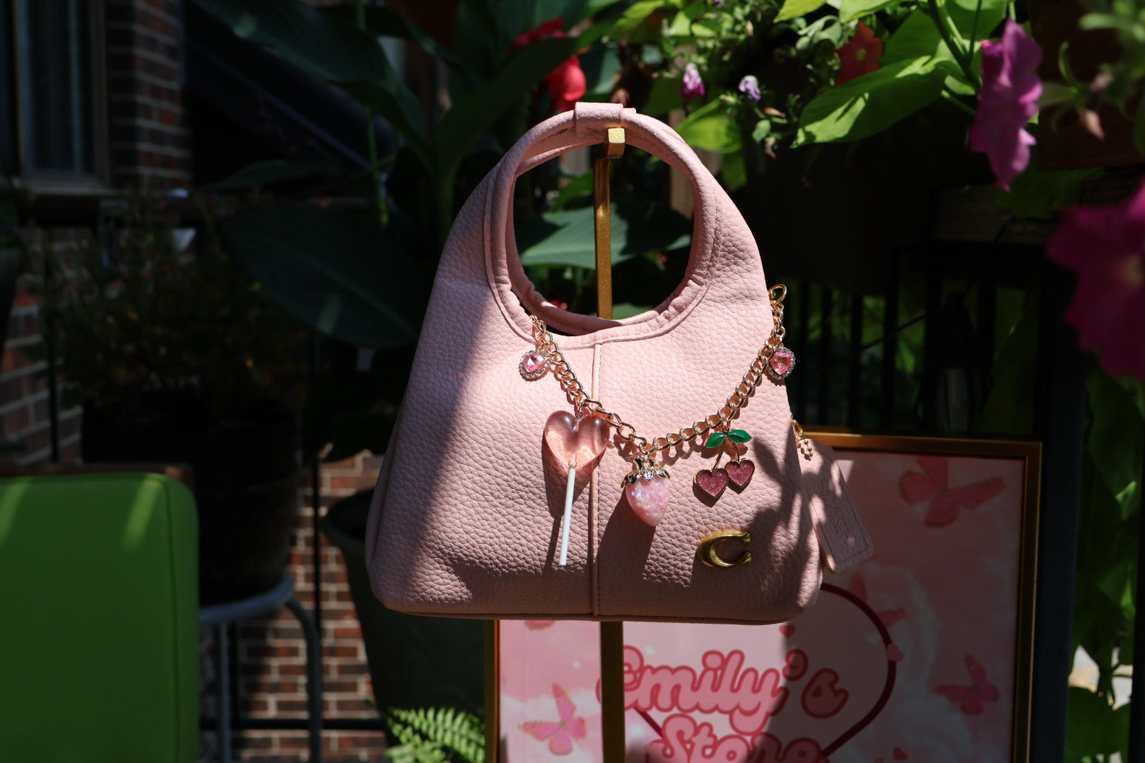 Blush Pink Bag with Lollipop Charm