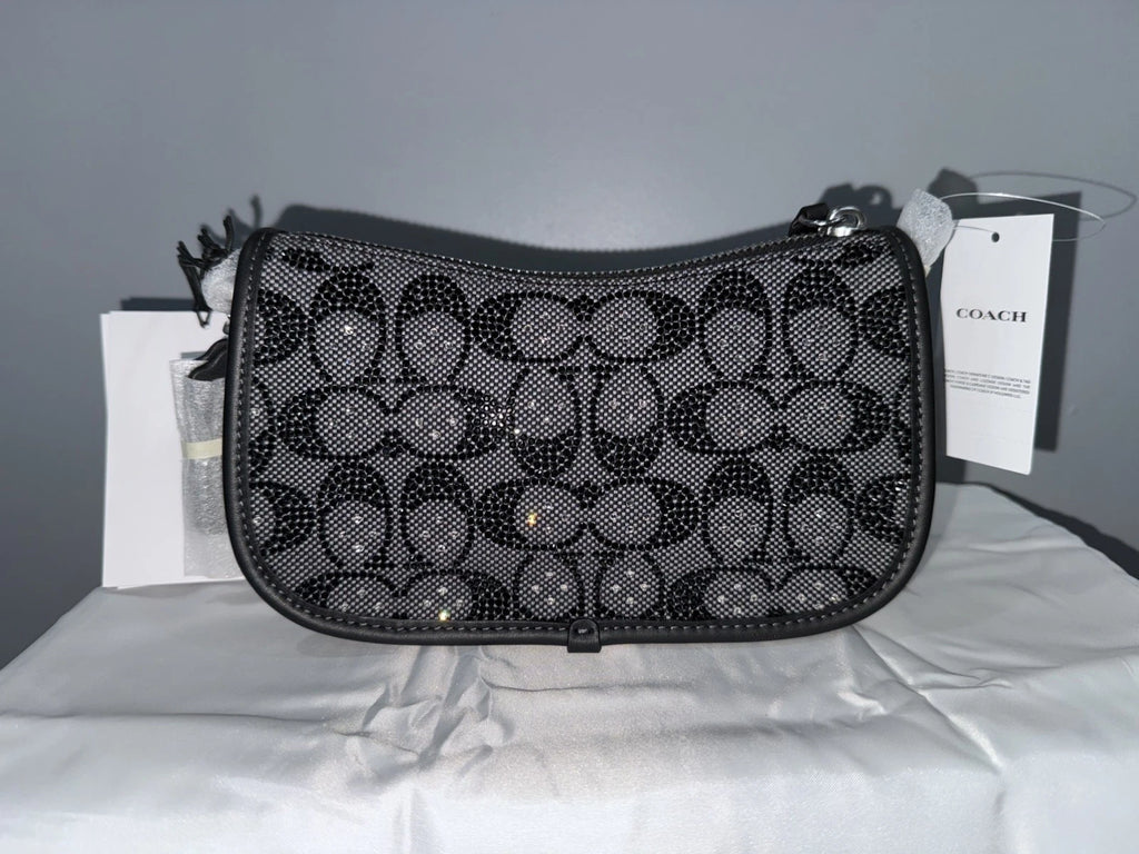 NWT Sealed Coach Swinger 20 Bag | Crystal Signature Jacquard Black | CW568 New