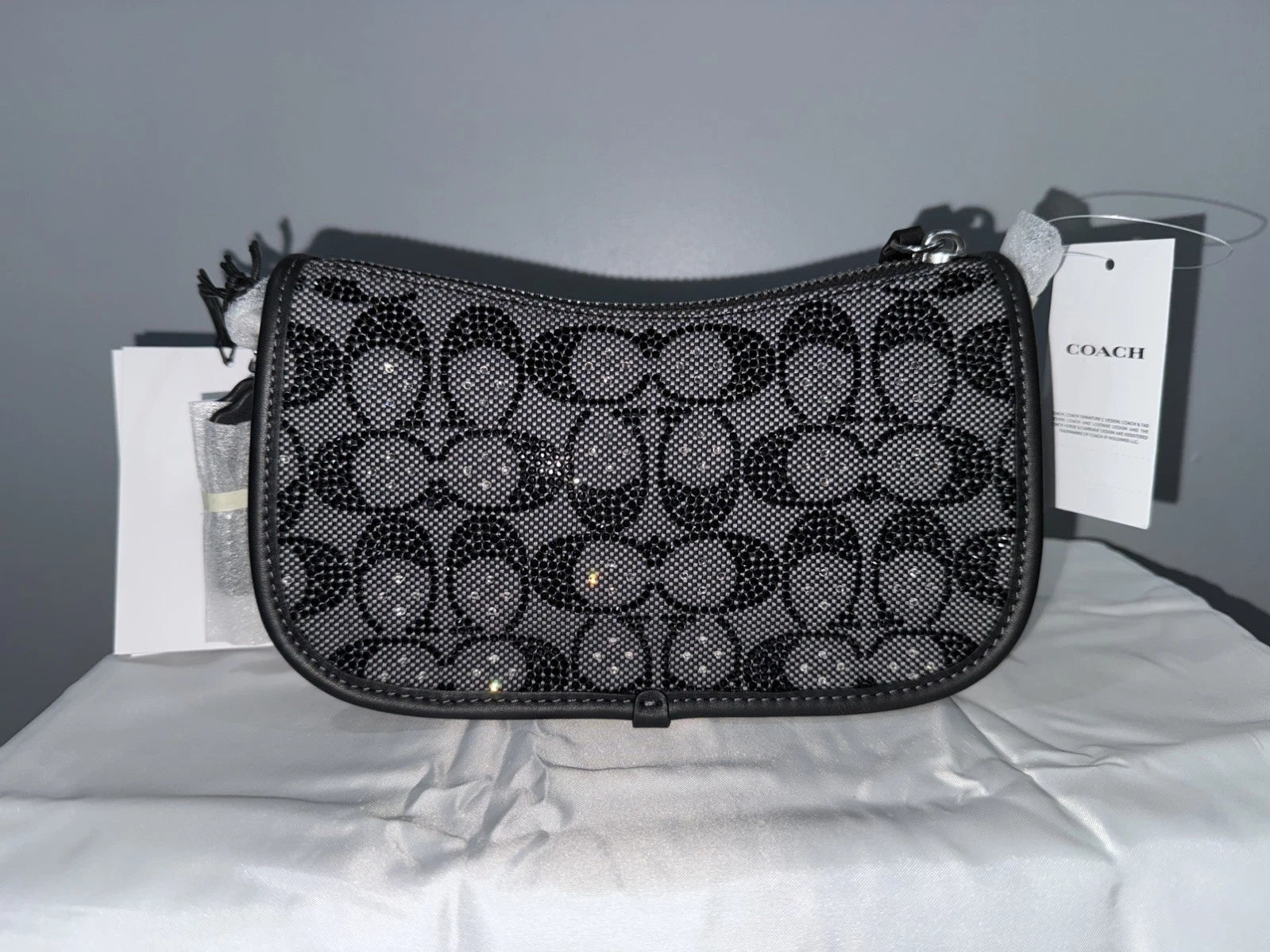 NWT Sealed Coach Swinger 20 Bag | Crystal Signature Jacquard Black | CW568 New
