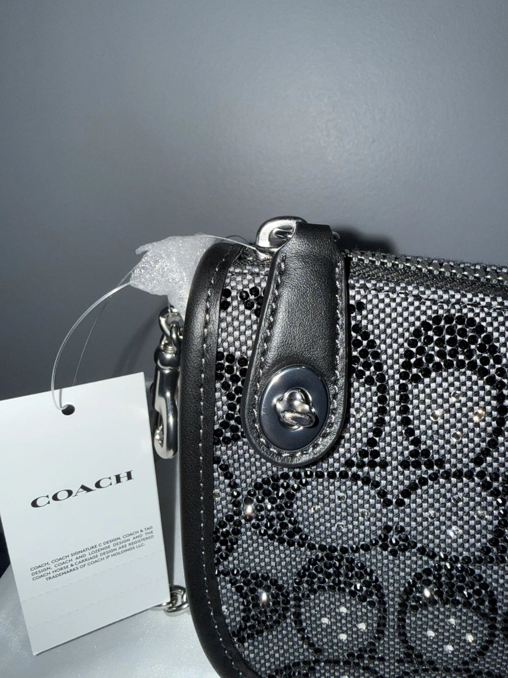 NWT Sealed Coach Swinger 20 Bag | Crystal Signature Jacquard Black | CW568 New
