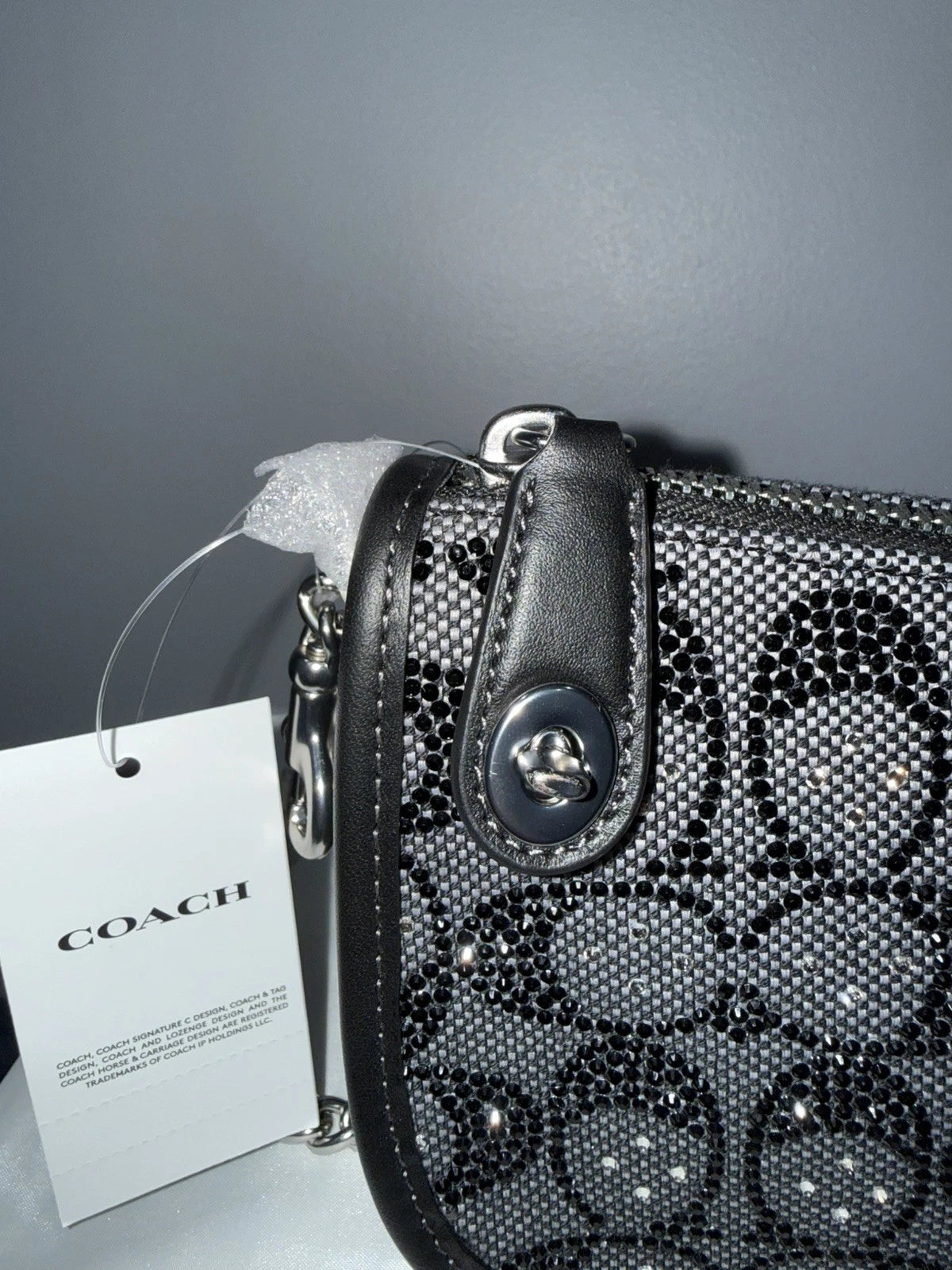 NWT Sealed Coach Swinger 20 Bag | Crystal Signature Jacquard Black | CW568 New